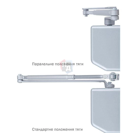 Доводчик дверной накладной RYOBI D-4550 EN2-7+ SILVER хром универсальная тяга (200кг)