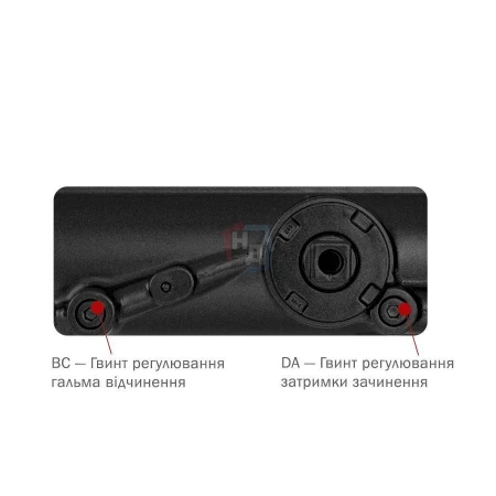 Доводчик дверной накладной RYOBI DS-4550 EN4 BLACK черный скользящая тяга (80кг)