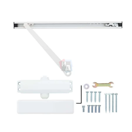 Доводчик дверной накладной RYOBI S-8850T EN2 GLOSSY_WHITE белый скользящая тяга (45кг)