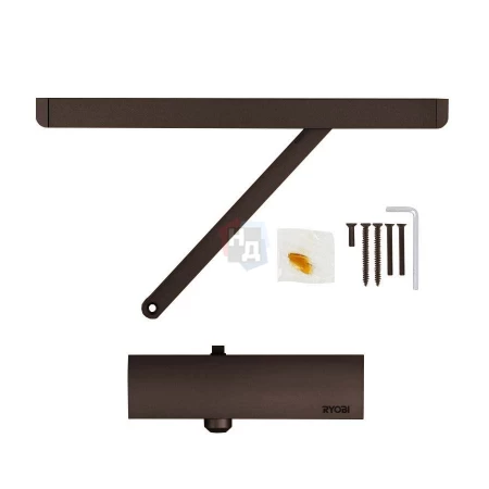 Доводчик дверной накладной RYOBI LIM DS-1200T EN2 DARK_BRONZE коричневый скользящая тяга (40кг)