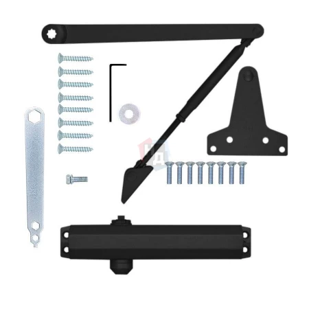 Доводчик дверной накладной RYOBI D-2005V EN3/4/5 BC BLACK черный универсальная тяга (100кг)