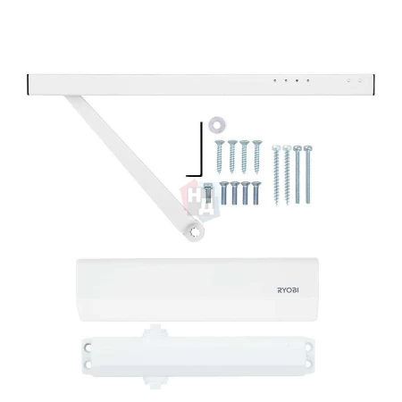 Доводчик дверной накладной RYOBI D-2050T EN3 BC GLOSSY_WHITE белый скользящая тяга (60кг)