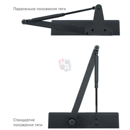 Доводчик дверной накладной RYOBI D-1554 EN2/3/4 GREY_ANTHRACITE серый универсальная тяга (80кг)