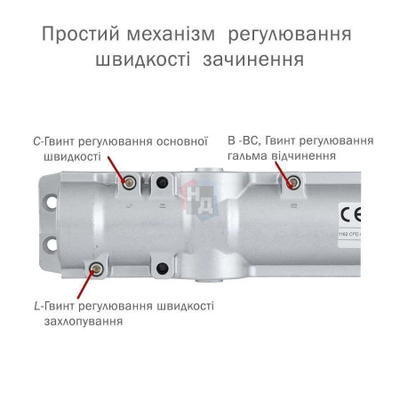 Доводчик дверной накладной ABLOY DC250 EN1-6 BC BLACK черный без тяги (120кг)