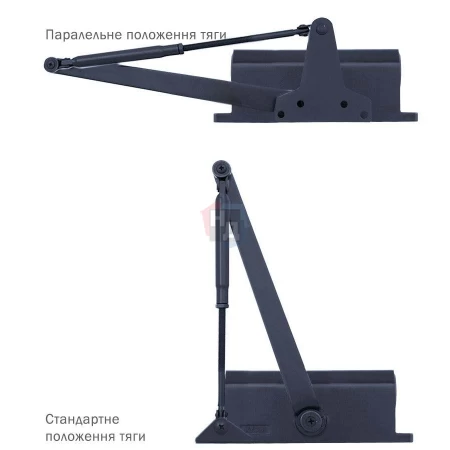 Доводчик дверной накладной RYOBI 8803 EN2/3 GREY_ANTHRACITE серый универсальная тяга (65кг)