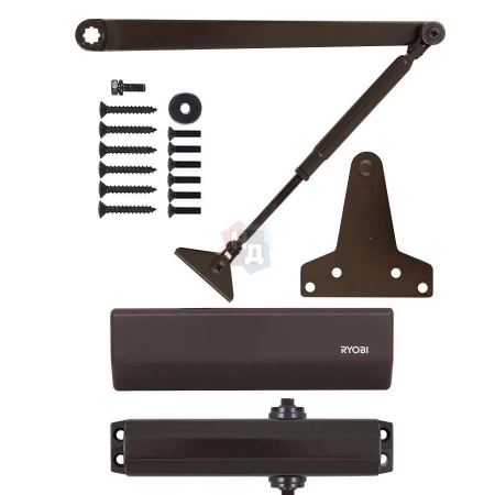 Доводчик дверной накладной RYOBI D-1554 EN2/3/4 DARK_BRONZE коричневый универсальная тяга (80кг)