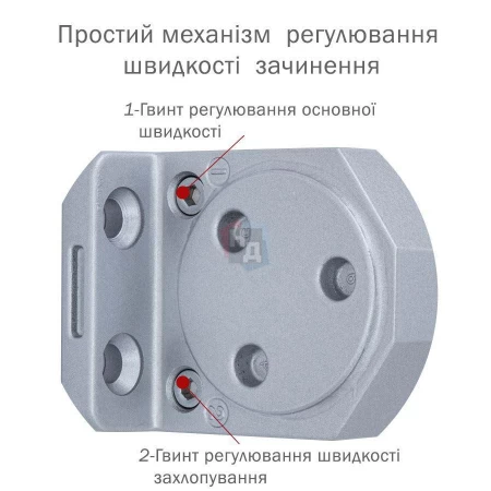 Доводчик дверной накладной RYOBI DS-3550 EN2-5 SILVER хром стандартная тяга (100кг)