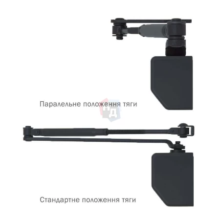 Доводчик дверной накладной RYOBI D-1554 EN2/3/4 GREY_ANTHRACITE серый универсальная тяга (80кг)