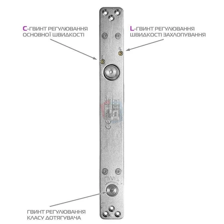 Доводчик дверной врезной ABLOY DC860 EN1-5 BC ALUMINIUM серый без тяги (100кг)