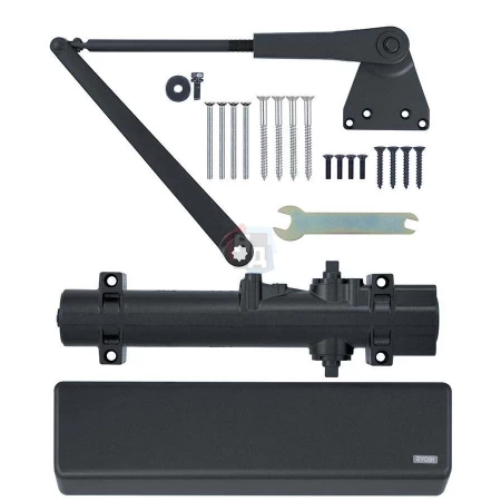 Доводчик дверной накладной RYOBI DS-4550 EN2-7+ GREY_ANTHRACITE серый параллельная тяга (200кг)