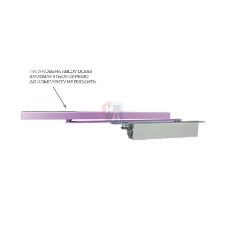 Доводчик дверной врезной ABLOY DC860 EN1-5 BC ALUMINIUM серый без тяги (100кг)