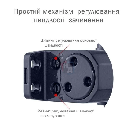 Доводчик дверной накладной RYOBI 8803 EN2/3 GREY_ANTHRACITE серый универсальная тяга (65кг)