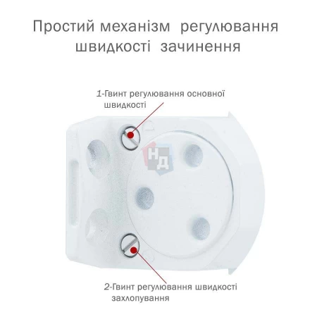 Доводчик дверной накладной RYOBI S-8850T EN2 GLOSSY_WHITE белый скользящая тяга (45кг)