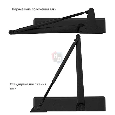 Доводчик дверной накладной RYOBI D-3550 EN2-5 BLACK черный универсальная тяга (100кг)