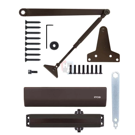 Доводчик дверной накладной RYOBI D-2055V EN3/4/5 BC DARK_BRONZE коричневый универсальная тяга (100кг)