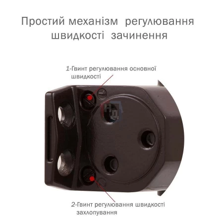 Доводчик дверной накладной RYOBI DS-1554 EN2/3 DARK_BRONZE коричневый параллельная тяга (60кг)