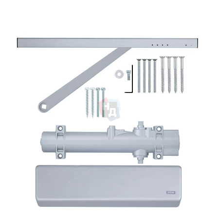 Доводчик дверной накладной RYOBI DS-4550 EN4 SILVER хром скользящая тяга (80кг)