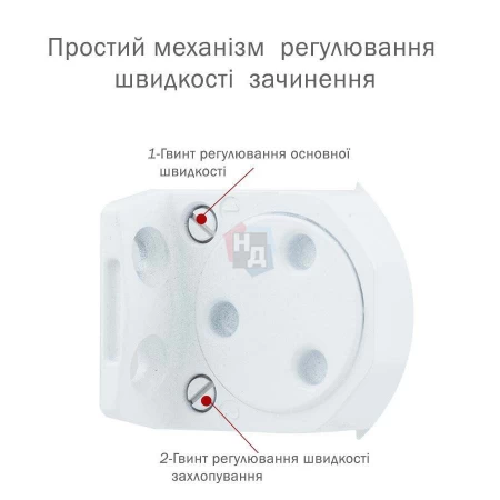 Доводчик дверной накладной RYOBI DS-2055V EN3/4/5 BC GLOSSY_WHITE белый стандартная тяга (100кг)