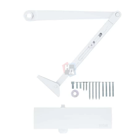 Доводчик дверной накладной RYOBI LIM D-1200 EN2/3/4 WHITE белый стандартная тяга (80кг)