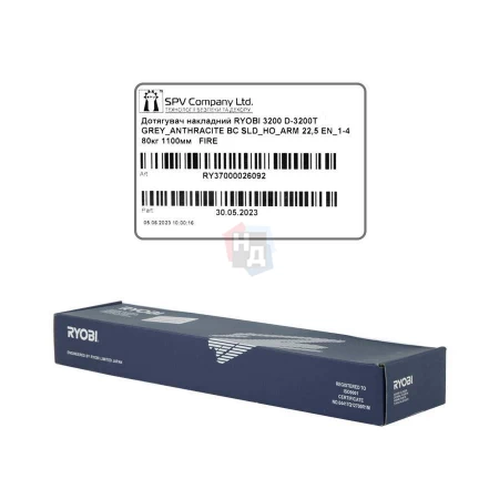 Доводчик дверной накладной RYOBI LIM DS-3200T EN1-4 BC GREY_ANTHRACITE серый скользящая тяга (80кг)