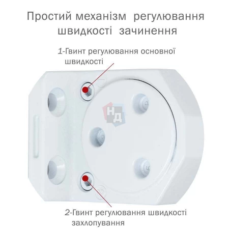 Доводчик дверной накладной RYOBI DS-3550 EN2-5 WHITE белый стандартная тяга (100кг)