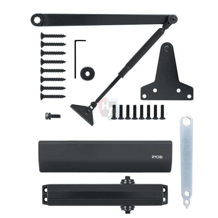 Доводчик дверной накладной RYOBI D-2055V EN3/4/5 BC GREY_ANTHRACITE серый универсальная тяга (100кг)
