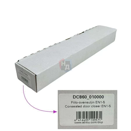 Доводчик дверной врезной ABLOY DC860 EN1-5 BC ALUMINIUM серый без тяги (100кг)