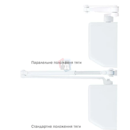 Доводчик дверной накладной RYOBI D-4550 EN2-7+ WHITE белый универсальная тяга (200кг)