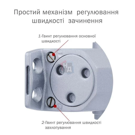Доводчик дверной накладной RYOBI DS-2550 EN1-2 BC SILVER хром скользящая тяга (45кг)