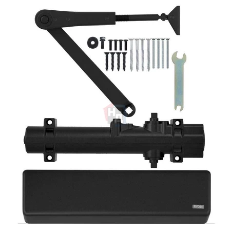 Доводчик дверной накладной RYOBI DS-4550 EN2-7+ BLACK черный стандартная тяга (200кг)