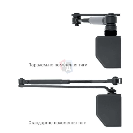 Доводчик дверной накладной RYOBI D-2055V EN3/4/5 BC BLACK черный универсальная тяга (100кг)