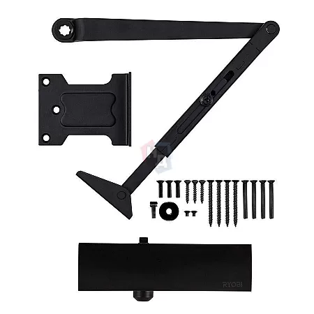 Доводчик дверной накладной RYOBI LIM D-1200 EN2/3/4 BLACK черный универсальная тяга (80кг)