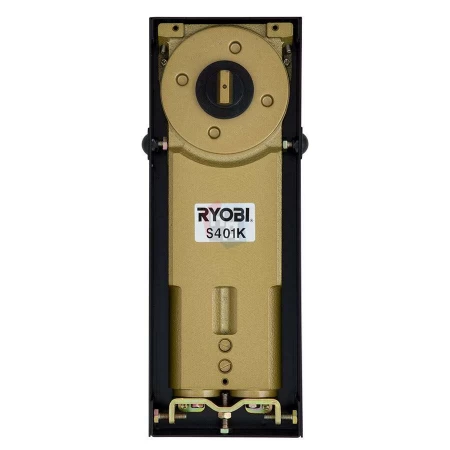 Доводчик дверной напольный RYOBI S-401 EN4 черный, хром матовый петли для металлических/алюминиевых дверей (80кг)