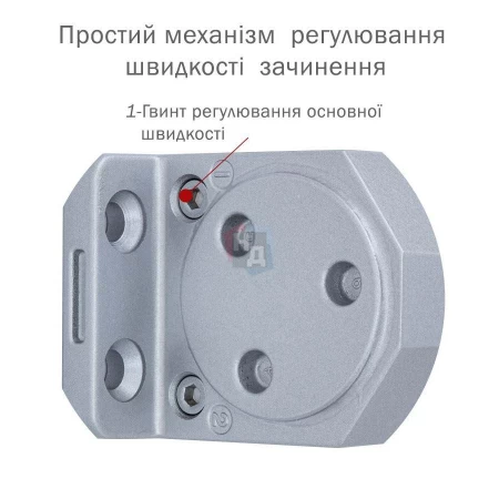 Доводчик дверной накладной RYOBI DS-3550 EN1-5 SILVER хром параллельная тяга (100кг)