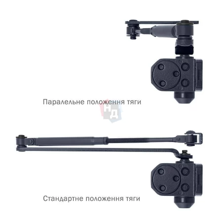 Доводчик дверной накладной RYOBI 8803 EN2/3 GREY_ANTHRACITE серый универсальная тяга (65кг)