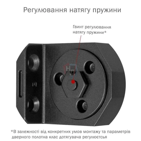 Доводчик дверной накладной RYOBI DS-3550 EN2-5 BLACK черный стандартная тяга (100кг)