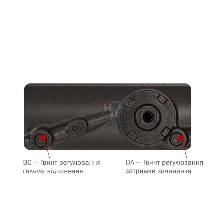 Доводчик дверной накладной RYOBI DS-4550 EN4 DARK_BRONZE коричневый скользящая тяга (80кг)