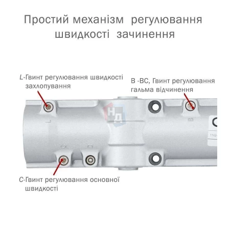 Доводчик дверной накладной ABLOY DC335 EN3-5 BC ALUMINIUM серый без тяги (100кг)