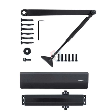 Доводчик дверной накладной RYOBI D-2550 EN1-4 BC GREY_ANTHRACITE серый стандартная тяга (80кг)