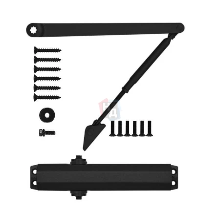 Доводчик дверной накладной RYOBI D-2005V EN3/4/5 BC BLACK черный стандартная тяга (100кг)