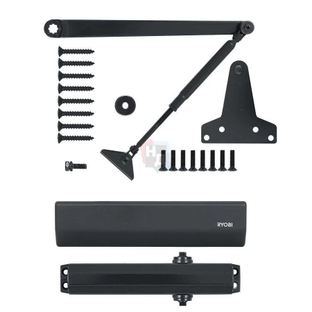 Доводчик дверной накладной RYOBI D-2055V EN3/4/5 BC BLACK черный универсальная тяга (100кг)
