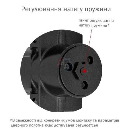 Доводчик дверной накладной RYOBI DS-4550 EN2-7+ BLACK черный стандартная тяга (200кг)