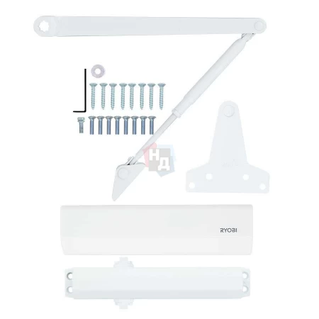 Доводчик дверной накладной RYOBI D-2055V EN3/4/5 BC GLOSSY_WHITE белый универсальная тяга (100кг)