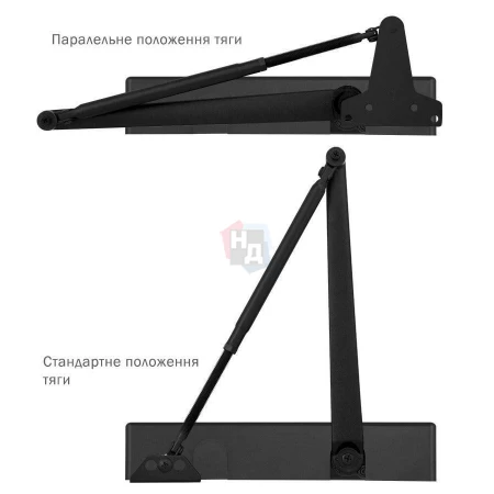Доводчик дверной накладной RYOBI D-4550 EN2-7+ BLACK черный универсальная тяга (200кг)