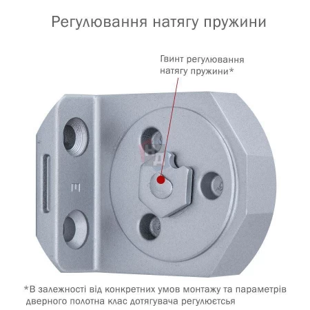 Доводчик дверной накладной RYOBI DS-3550 EN2-5 SILVER хром стандартная тяга (100кг)