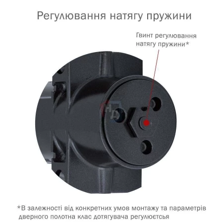 Доводчик дверной накладной RYOBI D-4550 EN2-7+ GREY_ANTHRACITE серый универсальная тяга (200кг)