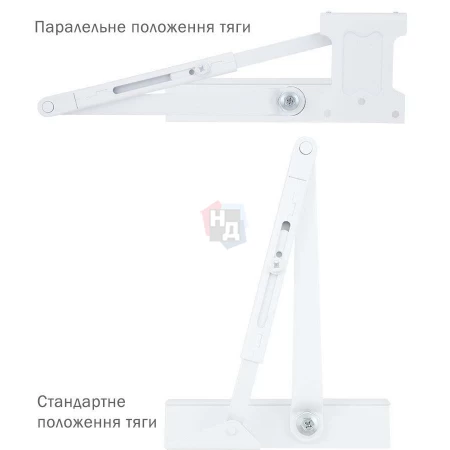 Доводчик дверной накладной RYOBI LIM D-1200 EN2/3/4 WHITE белый универсальная тяга (80кг)
