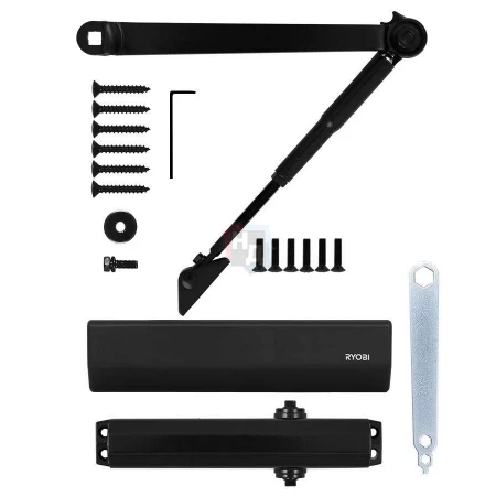 Доводчик дверной накладной RYOBI DS-2550 EN1-4 BC BLACK черный стандартная тяга (80кг)