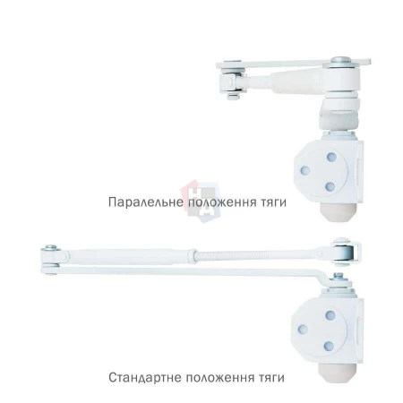 Доводчик дверной накладной RYOBI D-2005V EN3/4/5 BC GLOSSY_WHITE белый универсальная тяга (100кг)