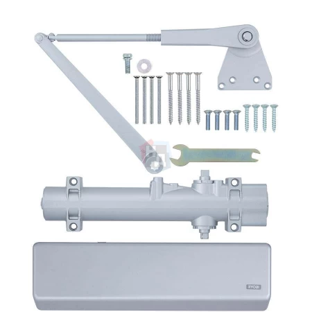 Доводчик дверной накладной RYOBI DS-4550 EN2-7+ SILVER хром параллельная тяга (200кг)